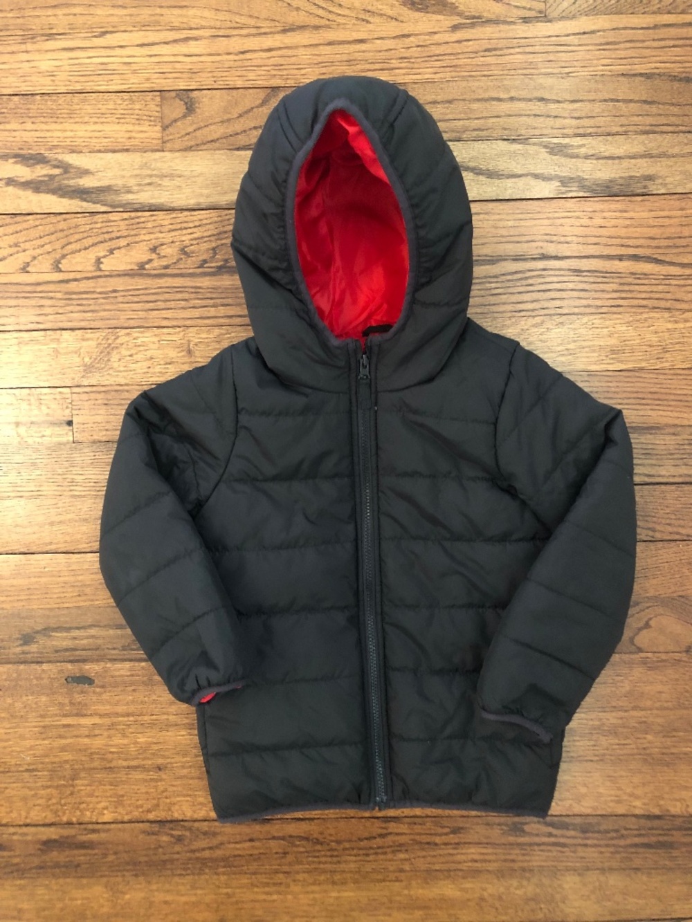 Carter’s Midweight Packable Puffer Jacket, Black/Red, Size Youth Medium/5-6